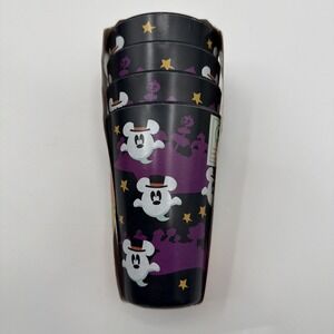 New Disney Halloween Cups Mickey Mouse Bamboo Eco Friendly Set of 4 Ghost Black